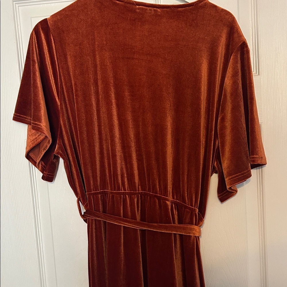 Baltic Born Meghan Velvet Wrap Maxi Dress in Rust - Picture 6 of 7